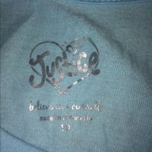 Blue and silver sequined heart shirt